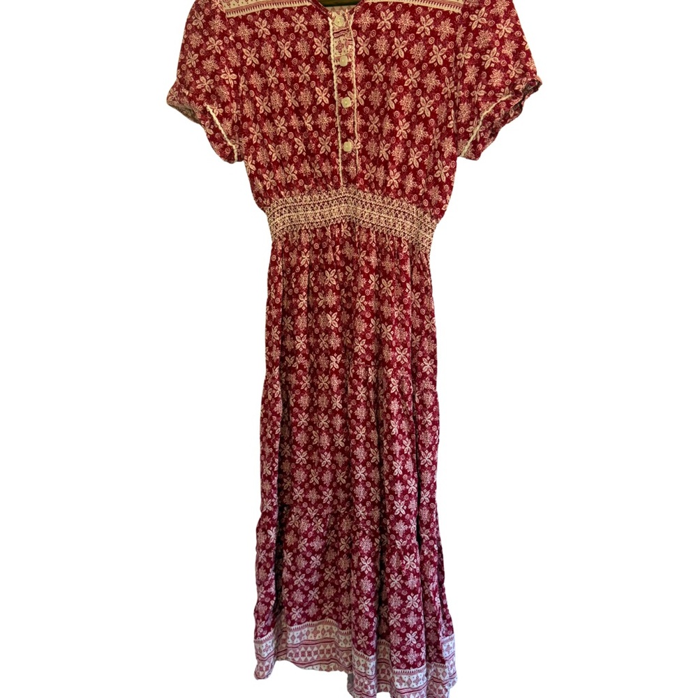 Elegant Red Floral Dress